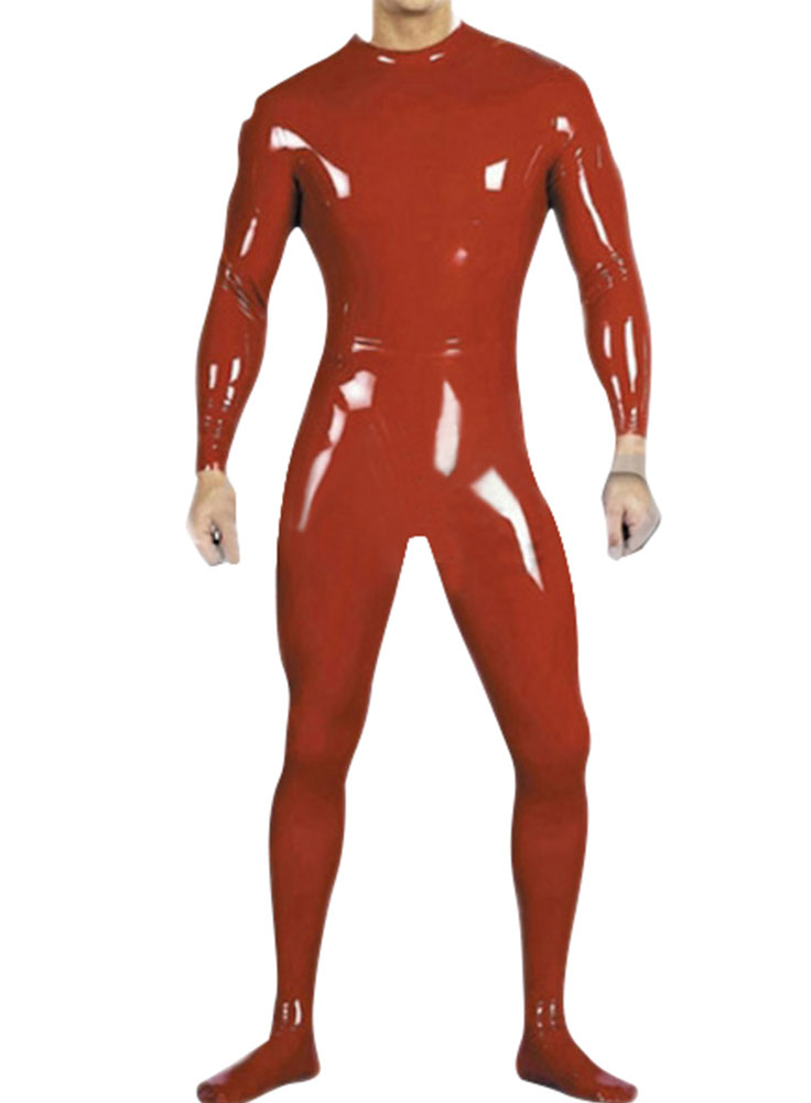 Red leather bodysuit