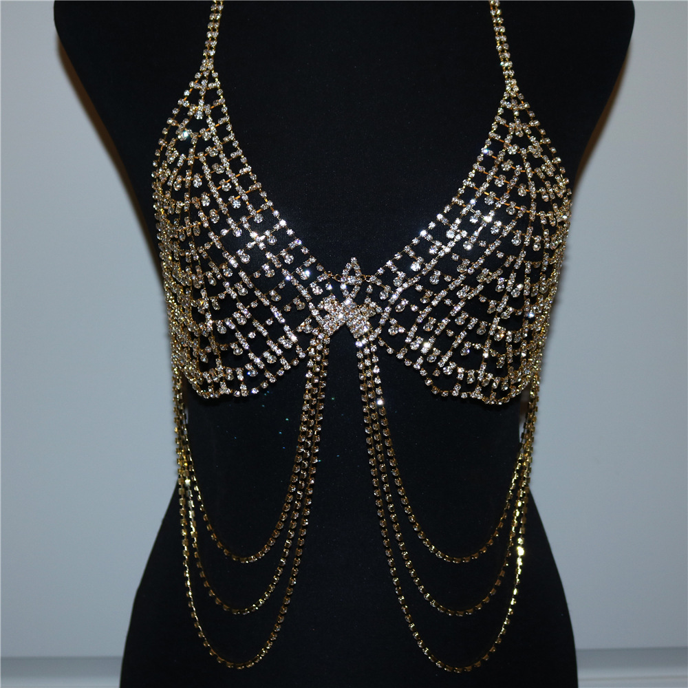 Golden Rhinestone Lingerie Top